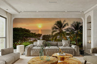 Tranquil Hawaii Island Sunset Wall Mural