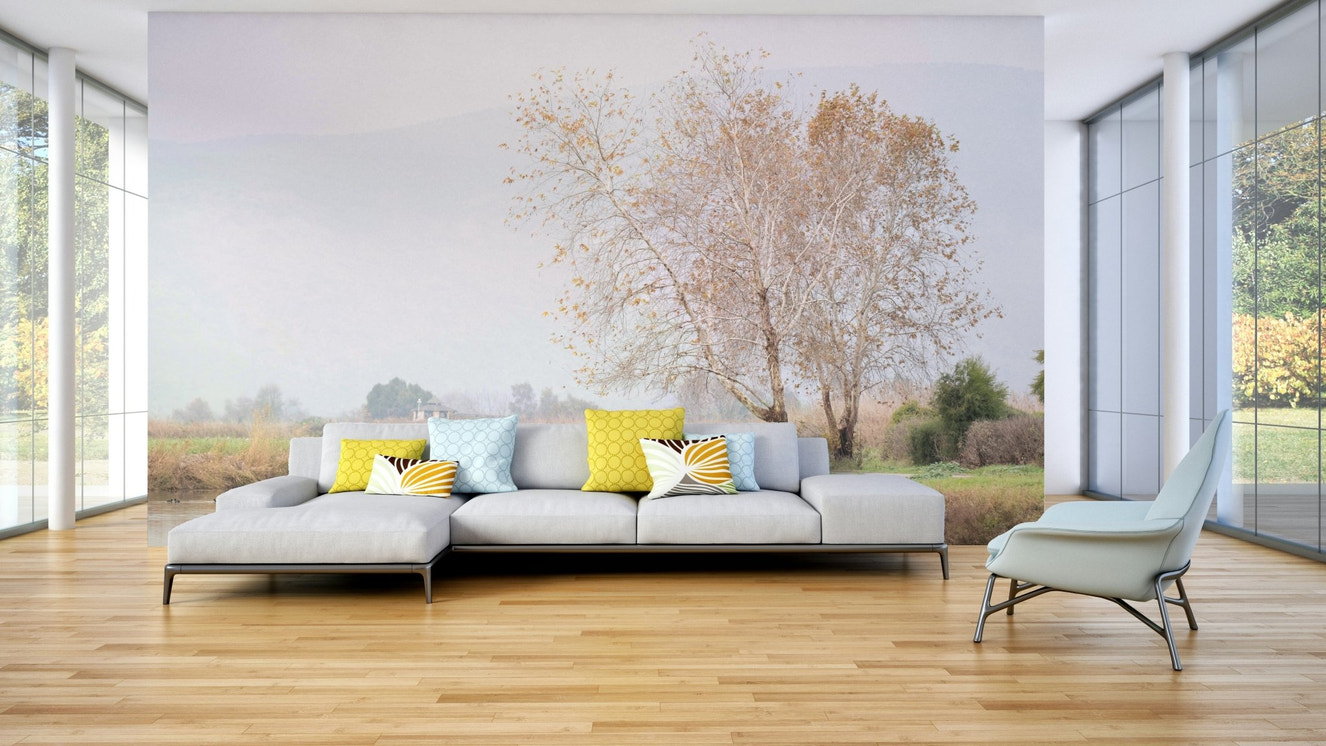 A breathtaking and tranquil wall mural.

