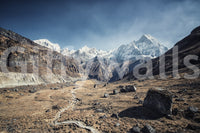 Spectacular snowy summits Peaks of Tranquility wall graphic adventure style