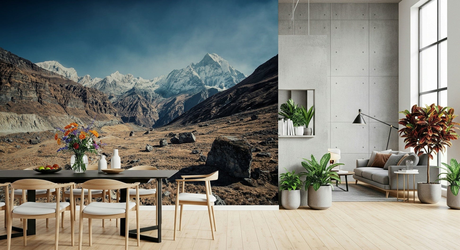 Dramatic Himalayan scene wall art print Peaks of Tranquility glacial