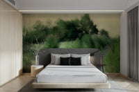 Wall mural creating a sense of depth and escape.

