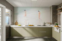 A high-angle view of the wall mural with natural light.

