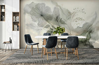 Tranquil Tones Wall Mural providing a calm backdrop for a modern guest suite.