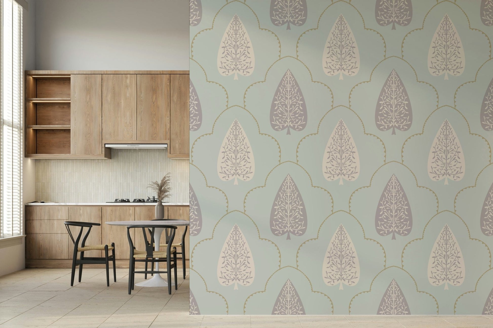 Sublime Tranquil Trellis wall surface decorative creamy elements.