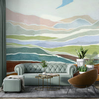 Living room soft landscape wallpaper

