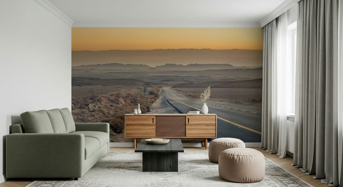 Traversing the Desert decor, winding path, natural environment.