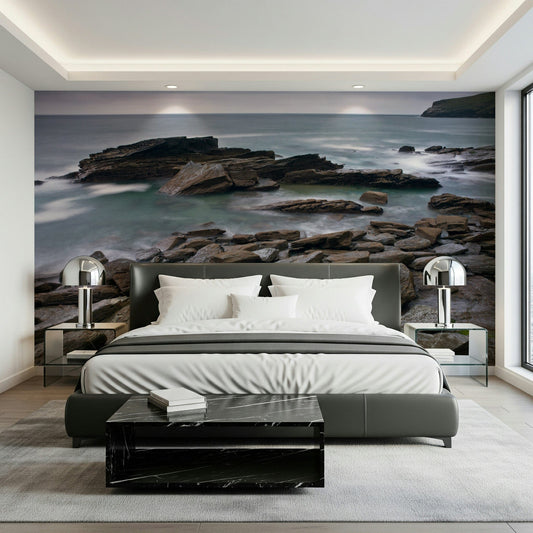 Rugged Trebarwith Strand rock beach in living room
