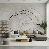 Tree mural in nursery, soft botanical look, muted color palette for a peaceful wall feature