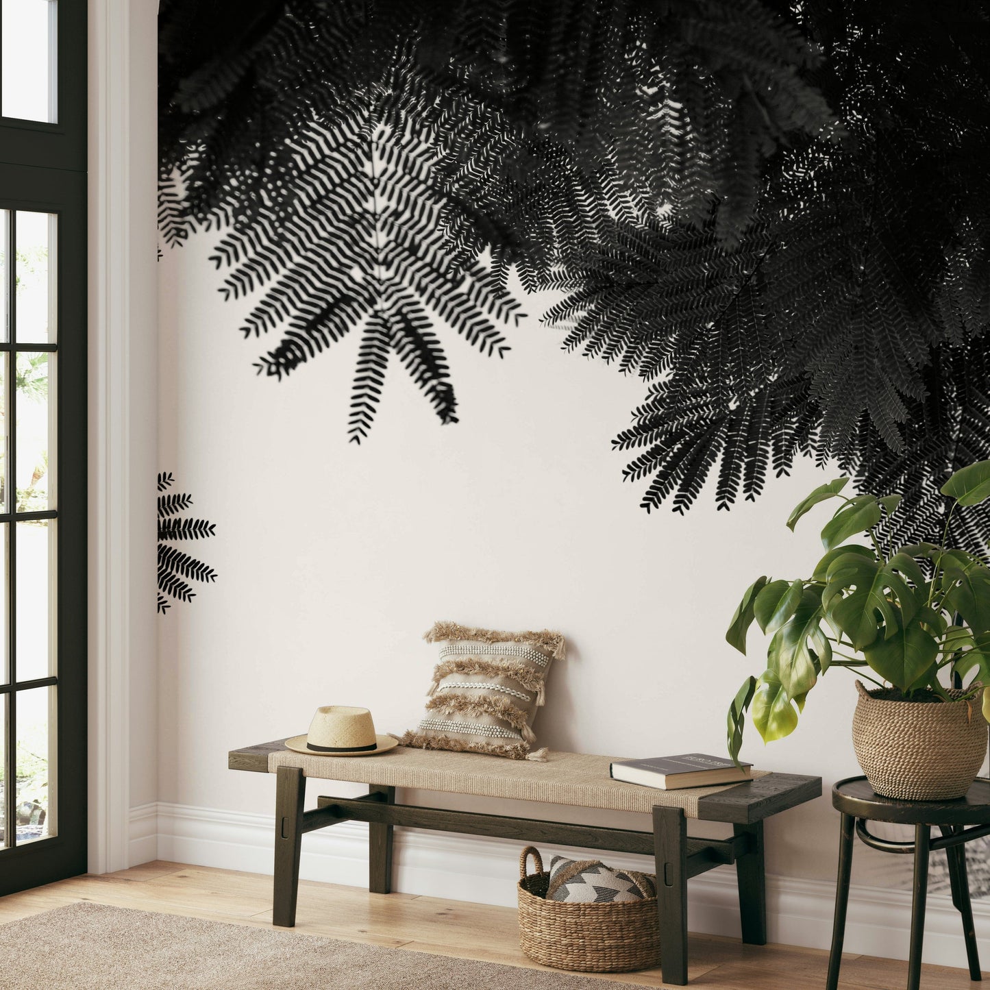 A beautiful forest canopy wallpaper mural for a modern home.

