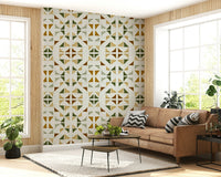 Abstract triangle design wallpaper inspired by leaves, forest textures, and natural geometry.