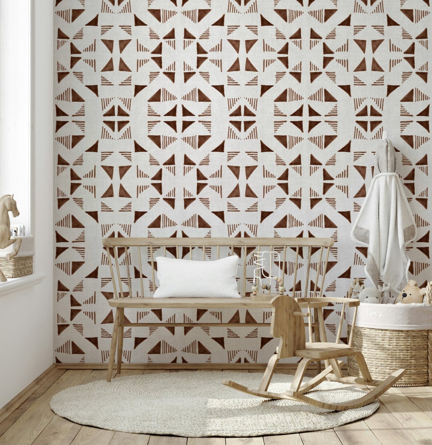 Triangles Composition Mocha Wallpaper — modern, cozy, and elegant design for living spaces.
