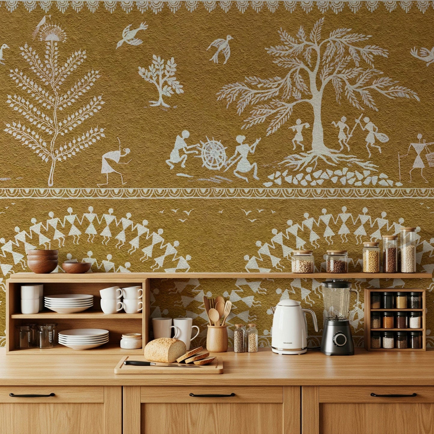 Close up of Tribal Dance artwork showing hand-drawn geometric textures.