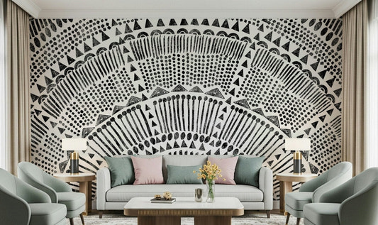 Tribal Half Sun Wall Mural