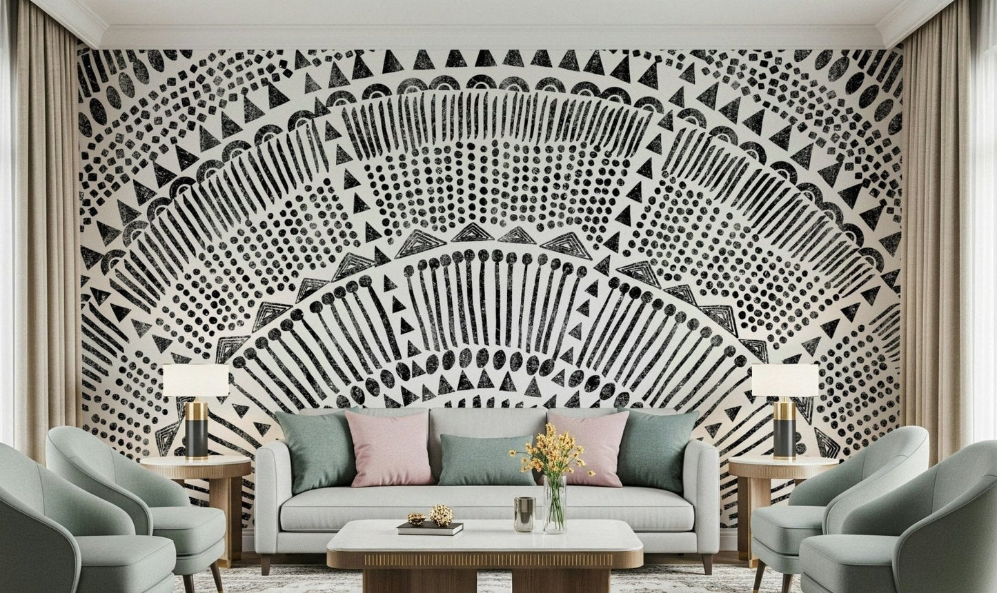 Tribal Half Sun Wall Mural