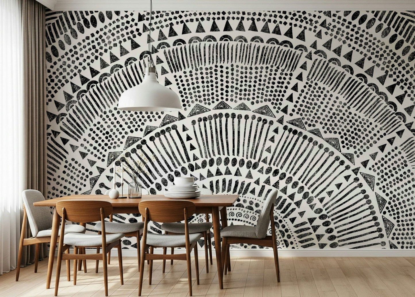 Tribal Half Sun Wall Mural