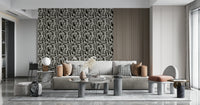 Decorative covering, hand-painted look lines, Modern Tribal Maze print.