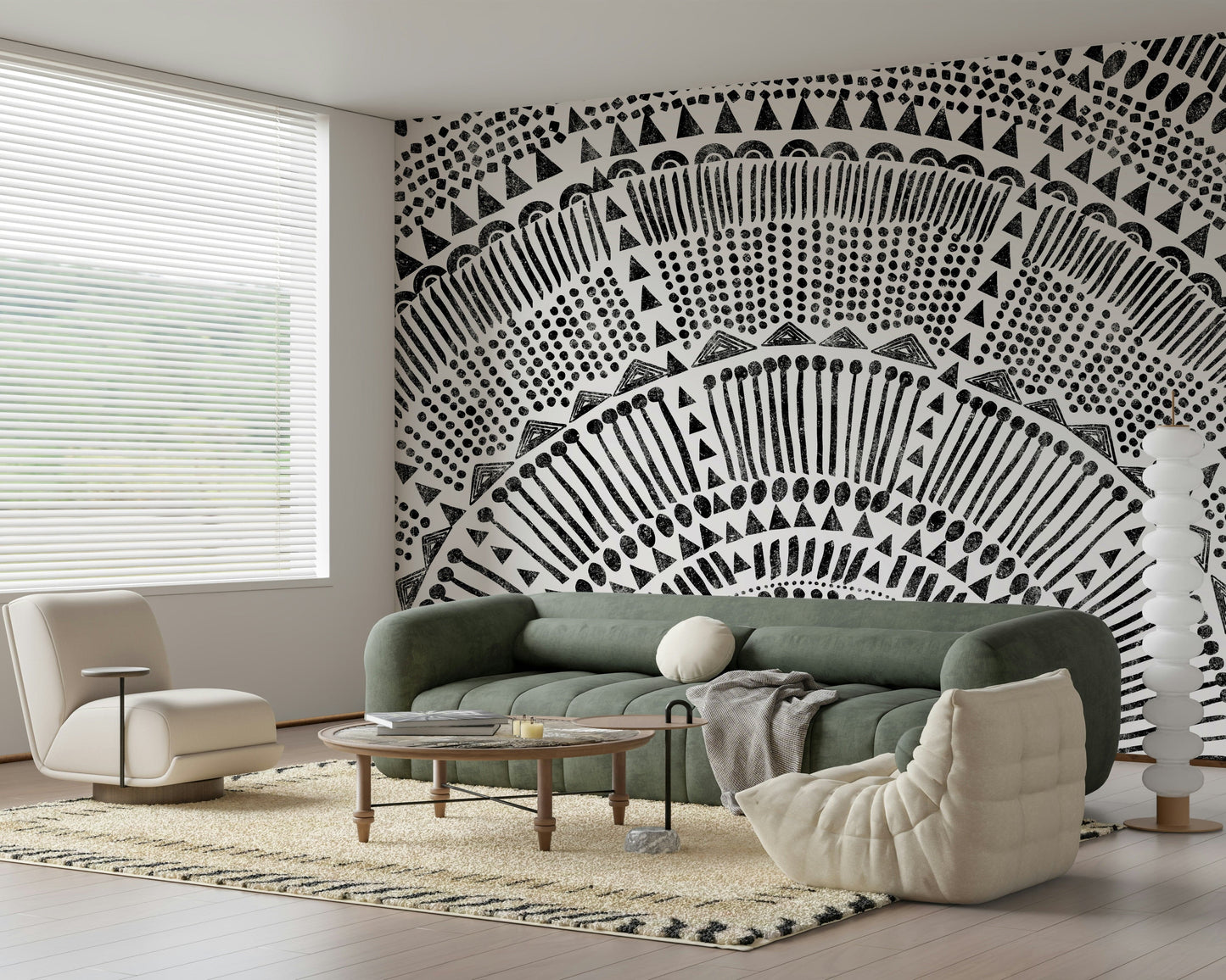 Tribal Half Sun Wall Mural