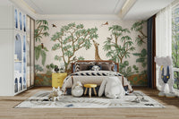 An artistic exotic animal mural for home decor.


