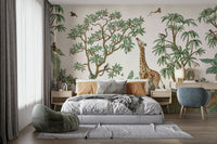 A classic jungle animal wallpaper for walls.

