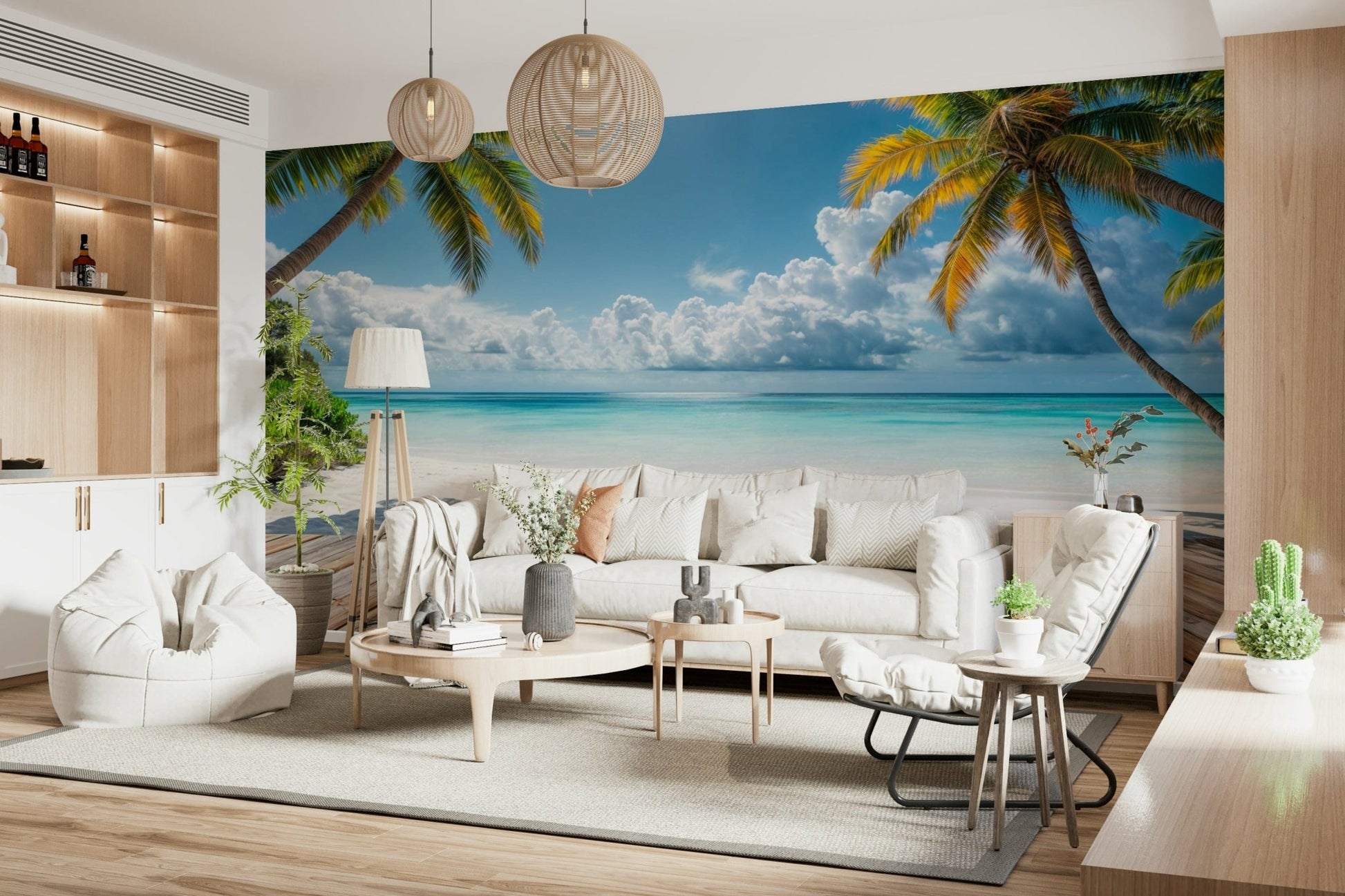 Tropical Beach View Wall Mural