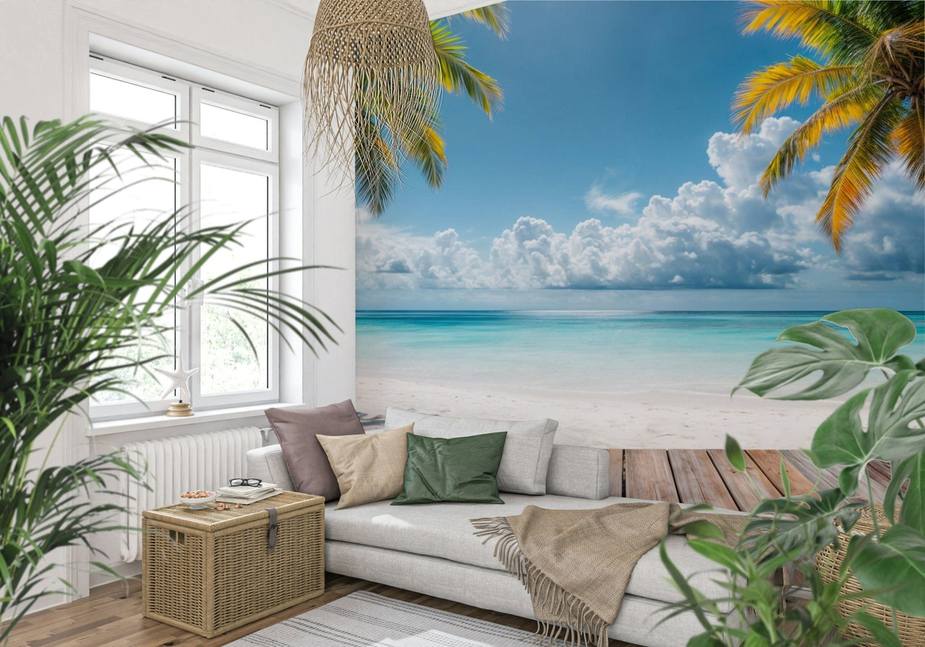 Tropical Beach View Wall Mural