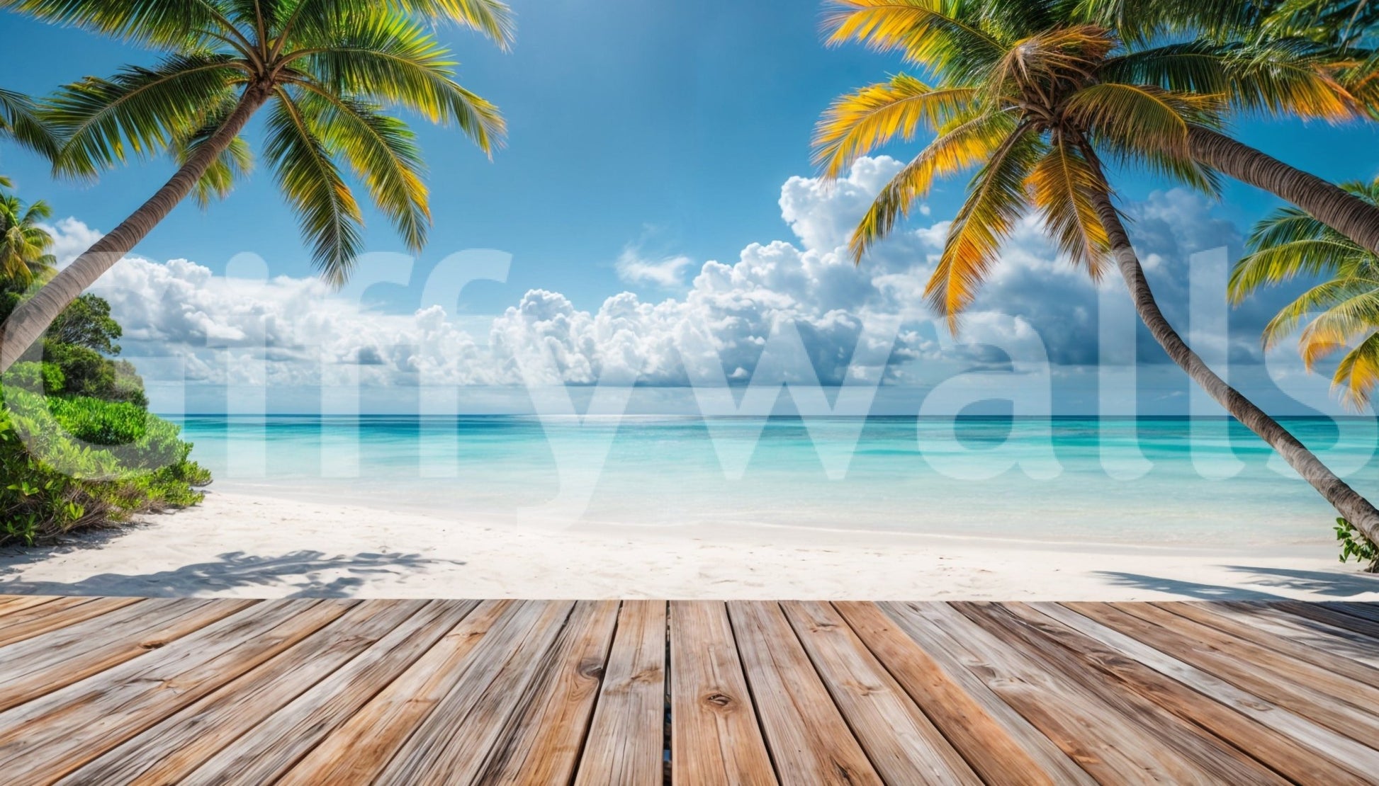 Tropical Beach View Wall Mural