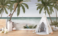 Beach Tropical Tree Wallpaper Mural - Giffywalls