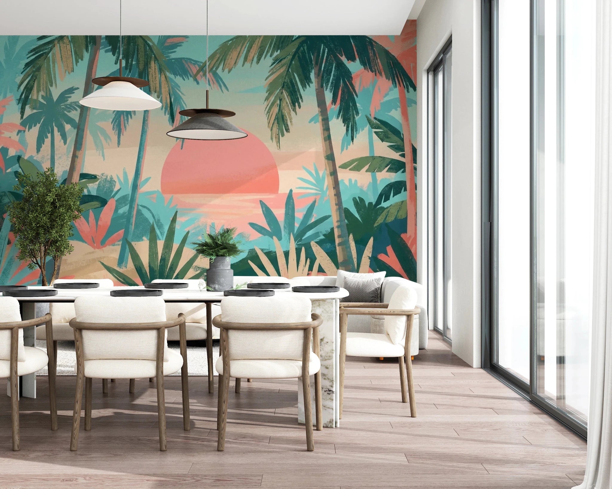 Tropical Calm Wall Mural For Modern Interiors Tropical Calm Wall Mural For Modern Interiors
