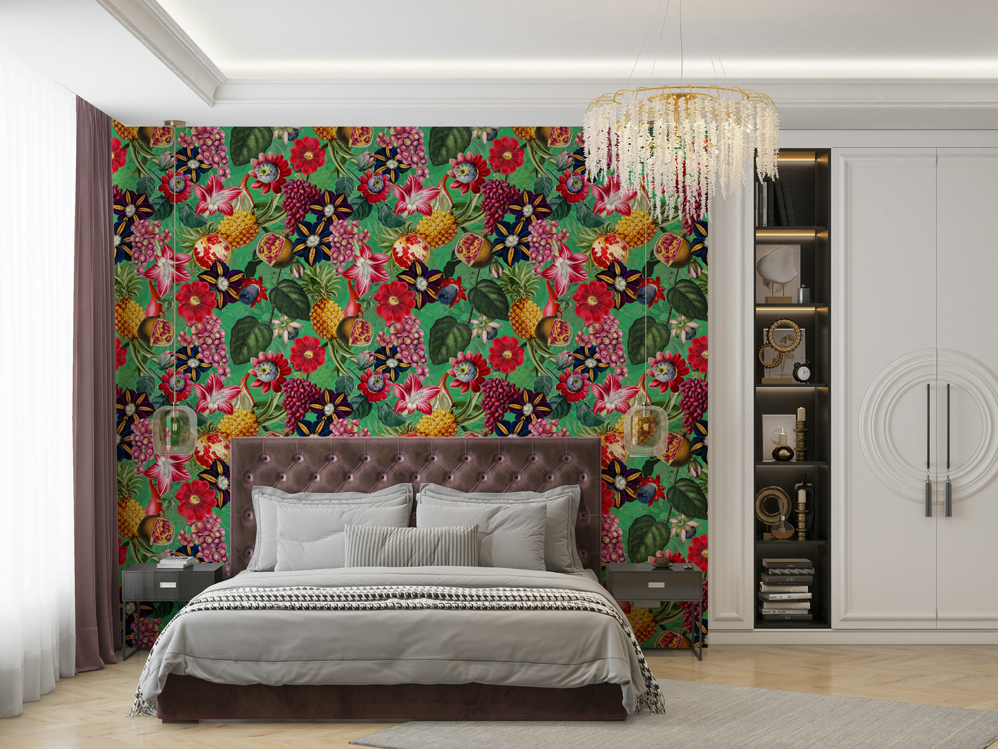 Bold, nature-inspired tropical wallpaper for a vibrant room look

