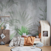 Exotic Green Leaf Tropical Wallpaper Mural