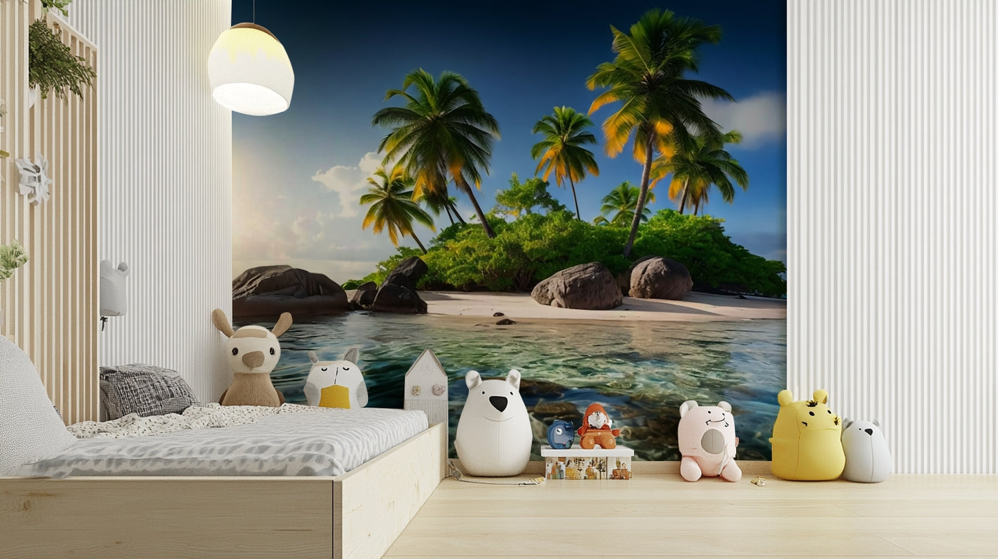 The room's lighting highlights the peaceful feel of the pattern.

