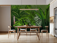 Rainforest look Tropical Jungle Garden green tropical wallpaper.