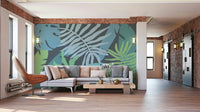 A beautiful tropical foliage wallpaper mural for a modern home.

