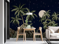 Tropical night sky wallpaper mural for walls