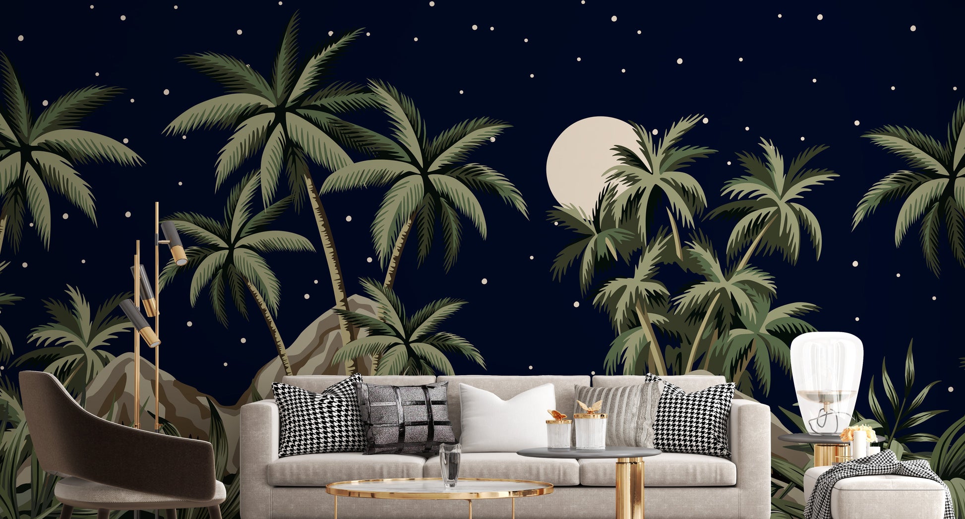 Tropical Night Sky Wallpaper Mural