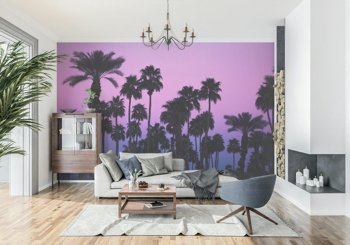 Tropical Dusk Palms Wall Mural -2226294