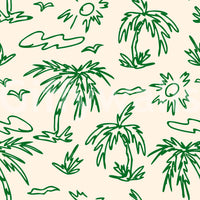 Breezy emerald foliage wallpaper for a light-filled space.






