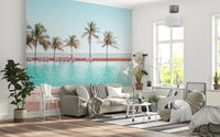 Tropical Poolside Wall Mural