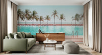 Tropical Poolside Wall Mural