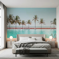 Tropical Poolside Wall Mural