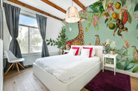 Tropical Vintage Expedition wall mural with lush greenery

