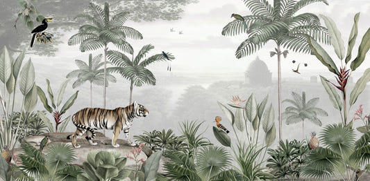 Tropical tiger wallpaper murals