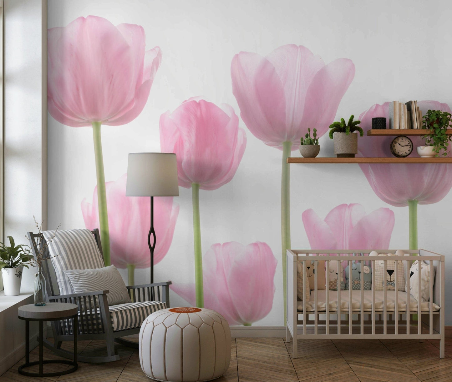 Luminous Tulip photography wall mural aesthetic room.