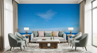 Calm waters meet a clear sky in this Turquoise Blue Sea Wall Mural print