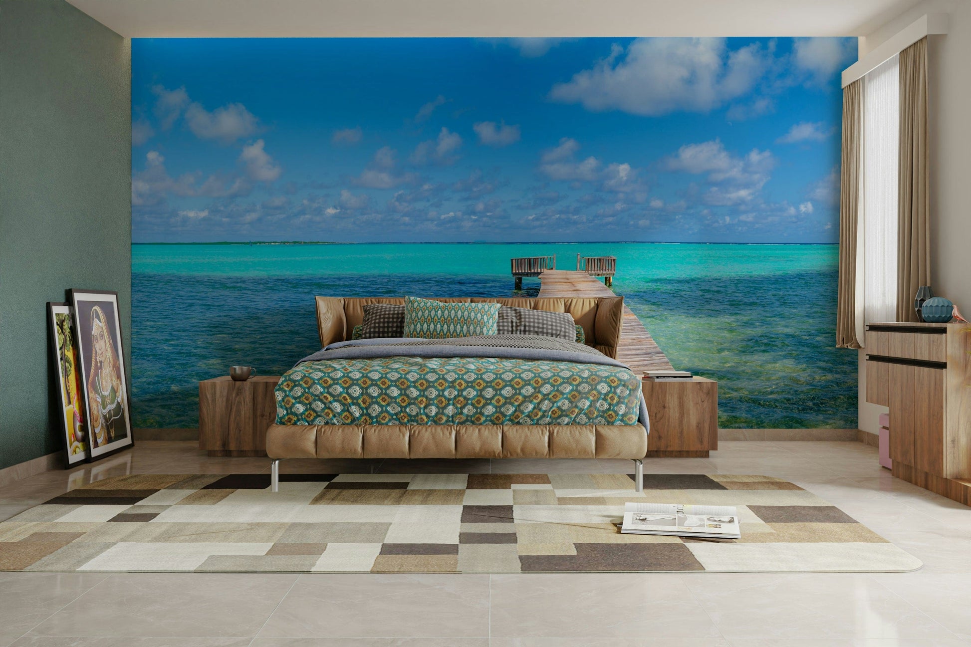 A calm and serene wall covering.

