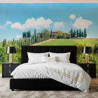 Scenic Tuscany landscape wall mural bedroom