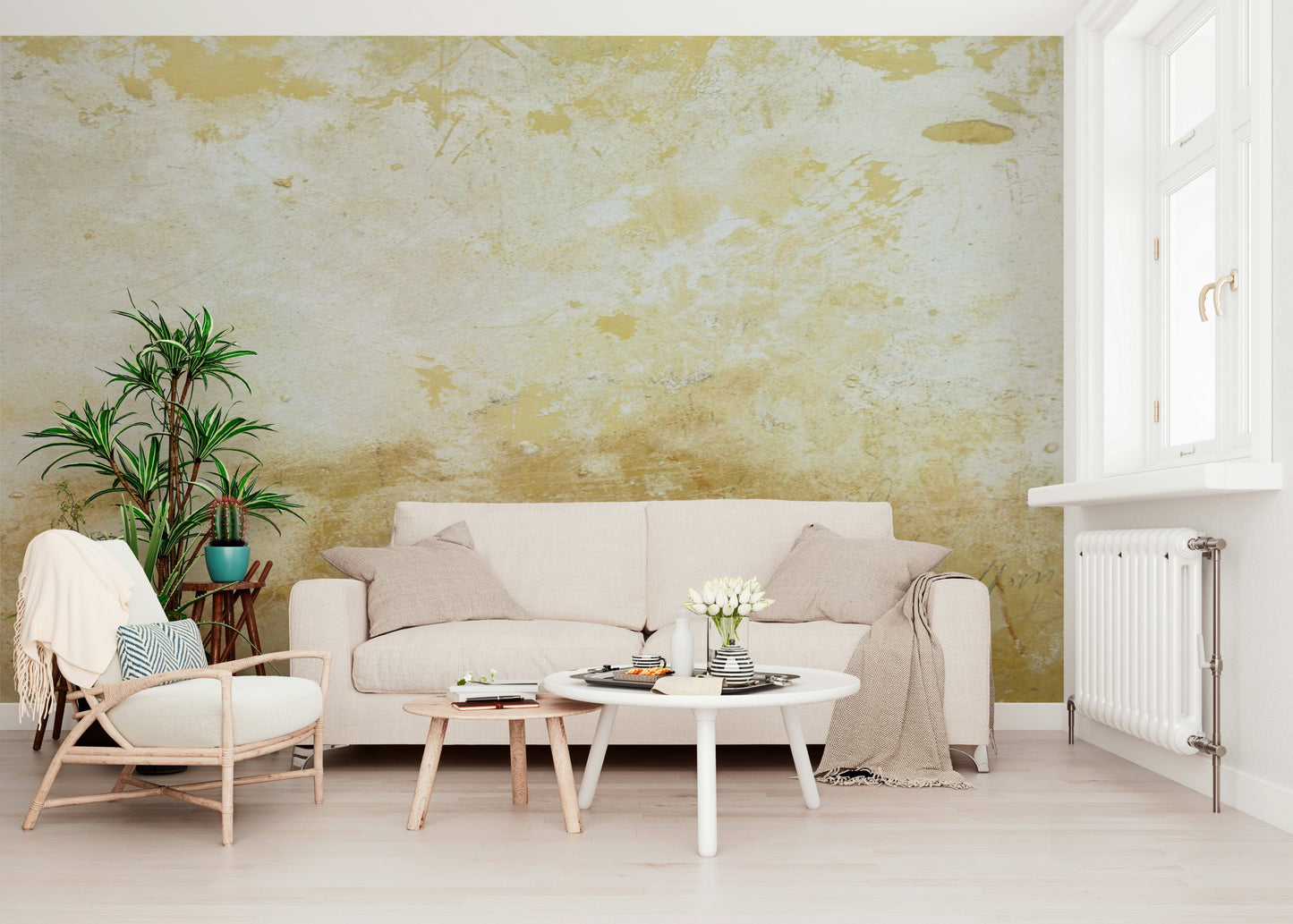 Grungy creamy decorative wallpaper, Mediterranean feel, classic Tuscan Texture.