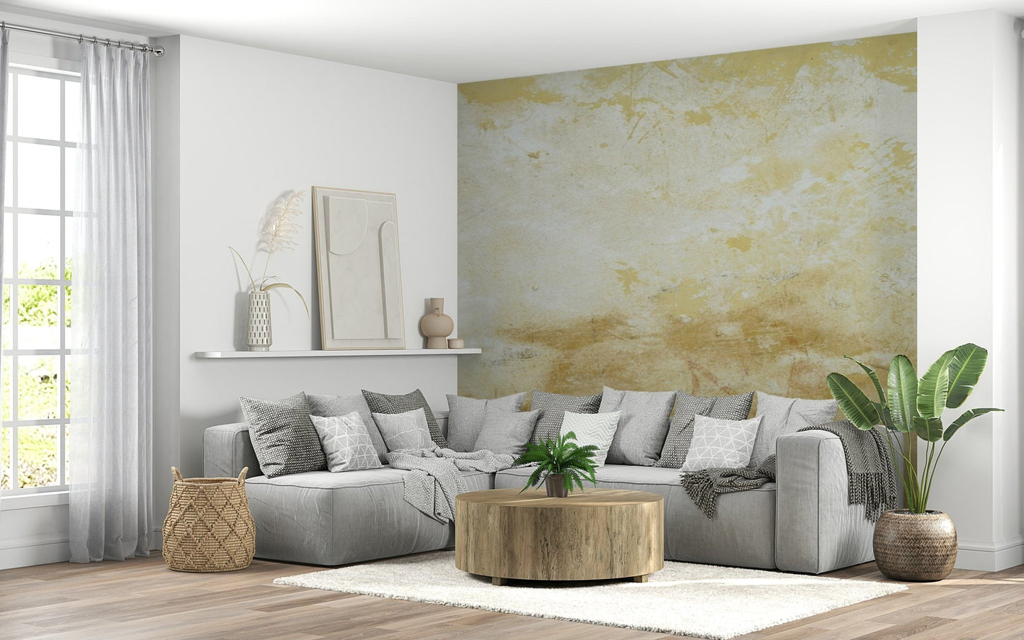 Vintage Italian style wall mural with soft beige