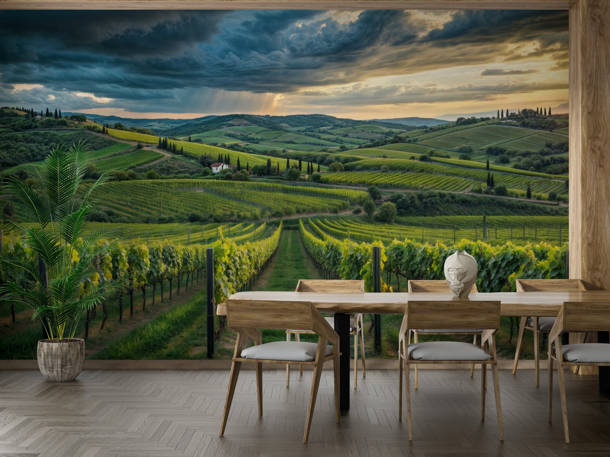 Tuscany grape fields wallpaper

