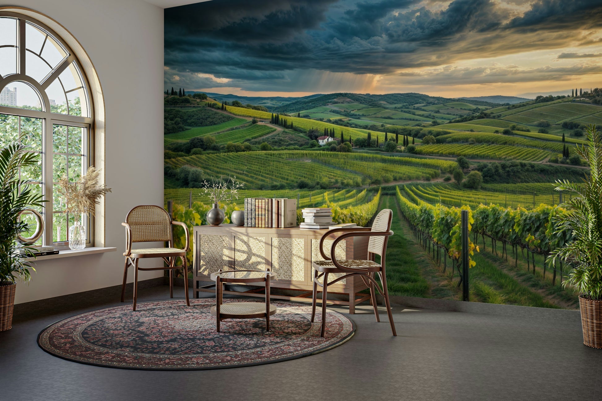 Countryside vineyard wall artwork

